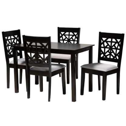 Picture of Baxton Studio Jackson 5-Piece Dining Set, 29-1/8inH x 43-5/16inW x 27-9/16inD, Gray/Espresso