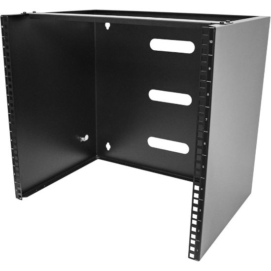 Picture of StarTech.com 10U Wall Mount Rack, 14in Deep, 19 inch Wall Mount Network Rack, Wall Mounting Patch Panel Bracket for Switch/IT Equipment - 10U Wall Mount rack for networking equipment - 19in wallmount patch panel bracket - Mount depth 14in - 77lb Capacity