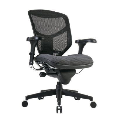 Picture of WorkPro Quantum 9000 Series Ergonomic Mesh/Premium Fabric Mid-Back Office Chair, Black/Gray, BIFMA Compliant