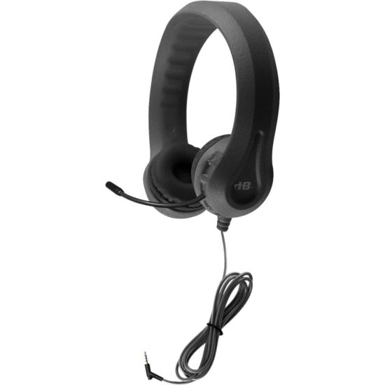 Picture of Hamilton Buhl Kids Flex-Phones TRRS Headset With Gooseneck Microphone - BLACK - Stereo - Mini-phone (3.5mm) - Wired - 32 Ohm - 20 Hz - 20 kHz - Over-the-head - Binaural - Ear-cup - 4 ft Cable - Omni-directional, Noise Cancelling Microphone