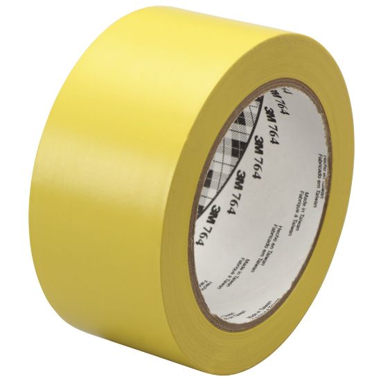 Picture of 3M 764 Vinyl Tape, 3in Core, 2in x 36 Yd., Yellow, Case Of 6