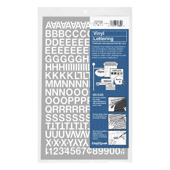 Picture of Chartpak Pickett Vinyl Letters And Numbers, 1/2in, White