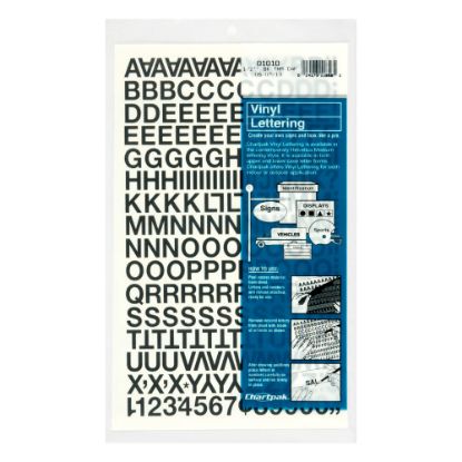 Picture of Chartpak Pickett Vinyl Letters and Numbers, 1/2in, Black