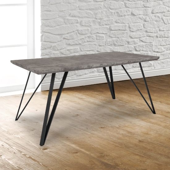 Picture of Flash Furniture Rectangular Dining Table, 29-1/4inH x 31-1/2inW x 63inD, Faux Concrete