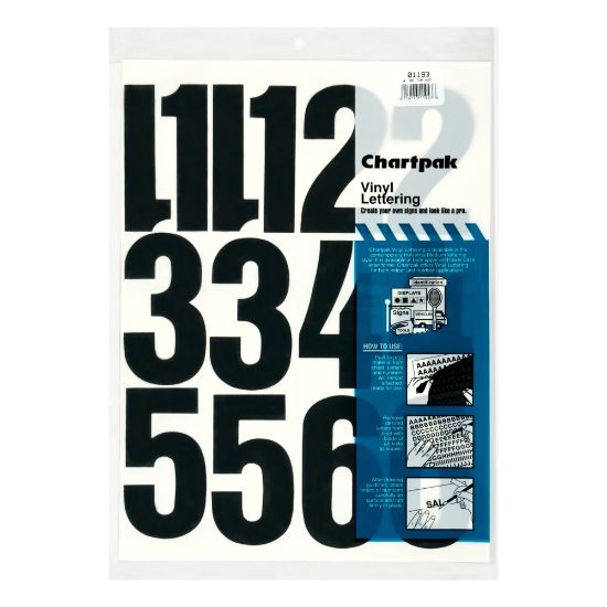 Picture of Chartpak Pickett Vinyl Numbers, 4in, Black