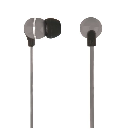 Picture of Ativa Plastic Earbud Headphones with Flat Cable, Gray