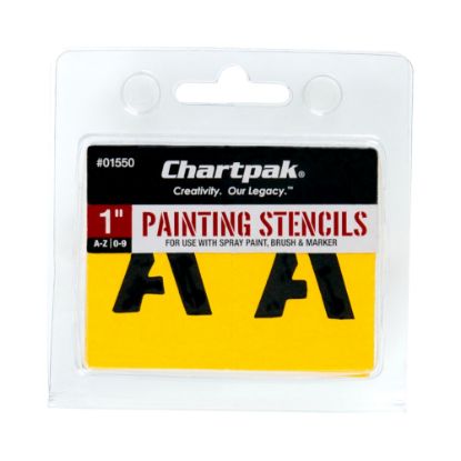 Picture of Chartpak Pickett Painting Stencils, Numbers/Letters, 1in