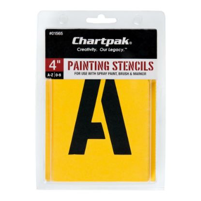 Picture of Chartpak Pickett Painting Stencils, Numbers/Letters, 4in