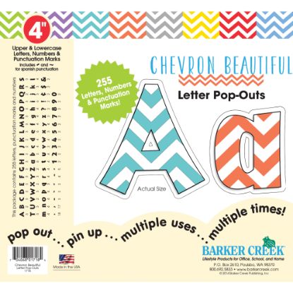 Picture of Barker Creek Letter Pop-Outs, 4in, Chevron Beautiful, Set Of 255