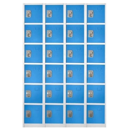 Picture of Alpine 6-Tier Steel Lockers, 72inH x 12inW x 12inD, Blue, Pack Of 4 Lockers