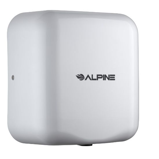 Picture of Alpine Industries Hemlock Commercial Automatic High-Speed Electric Hand Dryer With Wall Guard, White