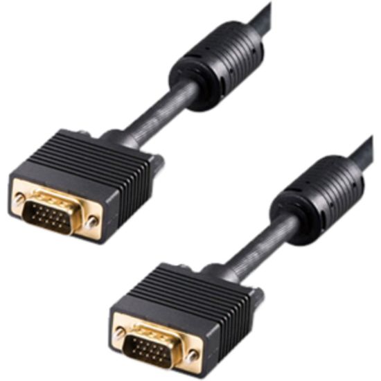 Picture of 4XEM 15FT High Quality Dual Ferrite M/M VGA Cable - 15 ft VGA Video Cable for Video Device, Monitor, Projector, Interactive Display - First End: 1 x 15-pin HD-15 VGA - Male - Second End: 1 x 15-pin HD-15 VGA - Male - Supports up to 2560 x 1600