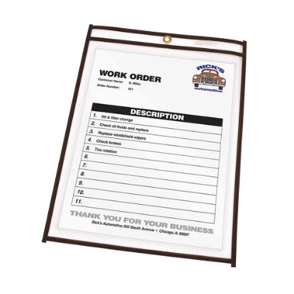 Picture of C-Line Stitched Vinyl Shop Ticket Holders, 4in x 6in, Clear, Box Of 25