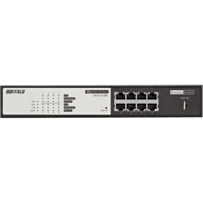 Picture of BUFFALO 8-Port Desktop/Rackmount Gigabit Ethernet PoE Web Managed Switch (BSL-PS-G2108M) - 8 x RJ-45 - Manageable - 10/100/1000Base-T