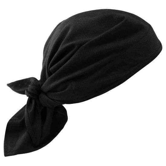 Picture of Ergodyne Chill-Its 6710CT Evaporative Cooling Triangle Hats With Cooling Towels, Black, Pack Of 6 Hats