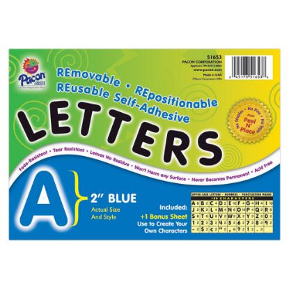 Picture of Pacon Self-Adhesive Letters, 2in, Blue, Pack Of 159