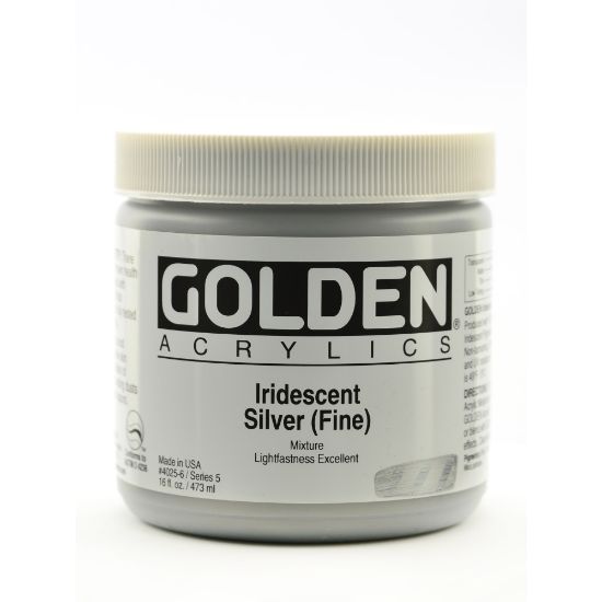 Picture of Golden Acrylic Paint, Fine, 16 Oz, Iridescent Silver