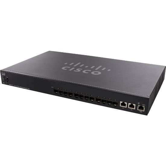 Picture of Cisco SX550X-12F 12-Port 10G SFP+ Stackable Managed Switch - 12 Ports - Manageable - 2 Layer Supported - Modular - Optical Fiber, Twisted Pair - Rack-mountable - Lifetime Limited Warranty