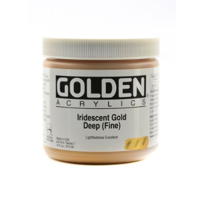 Picture of Golden Acrylic Paint, Fine, 16 Oz, Iridescent Gold Deep