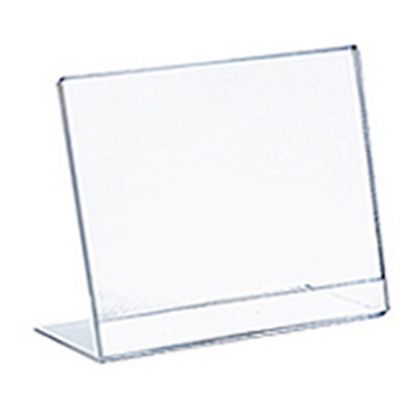 Picture of Azar Displays L-Shaped Acrylic Sign Holders, 3-1/2in x 3-1/2in, Clear, Pack Of 10 Holders