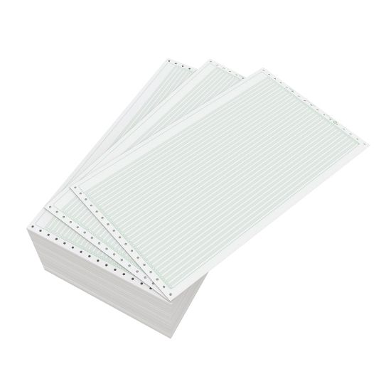 Picture of Domtar Continuous Form Paper, Unperforated, 14 7/8in x 8 1/2in, 18 Lb, 1/8in Green Bar, Carton Of 3,000 Forms