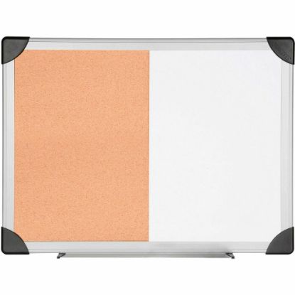 Picture of Lorell Dry-Erase Cork Combo Board, 36in x 24in, Aluminum Frame With Silver Finish