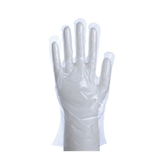 Picture of Daxwell Embossed Cast Polyethylene Gloves, Large, Clear, 100 Gloves Per Box