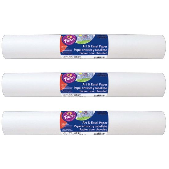 Picture of Prang Art & Easel Rolls, 18in x 75ft, White, Pack Of 3 Rolls