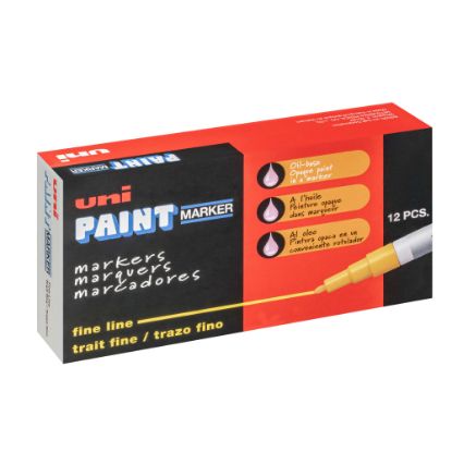 Picture of Uni-Paint Markers, Fine Point, White, Pack Of 12