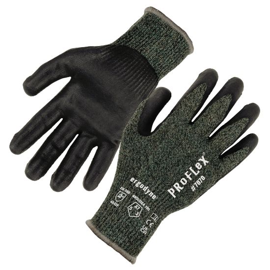 Picture of Ergodyne Proflex 7070 Nitrile-Coated Cut-Resistant Gloves, Green, Large