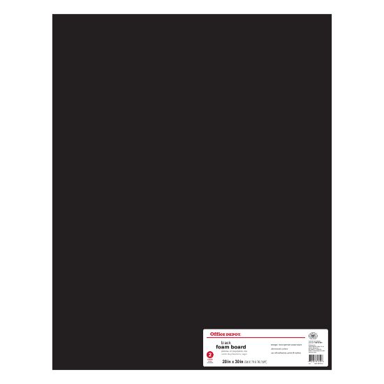 Picture of Office Depot Brand Foam Board, 20in x 30in, Black, Pack Of 2