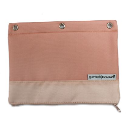 Picture of U Style 3-Ring Pencil Pouch With Microban Antimicrobial Protection, 7 1/2in x 9 3/4in, Pink