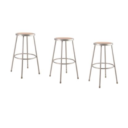 Picture of National Public Seating Hardboard Task Stool 30inH, Gray Seat/Gray Frame, Set of 3