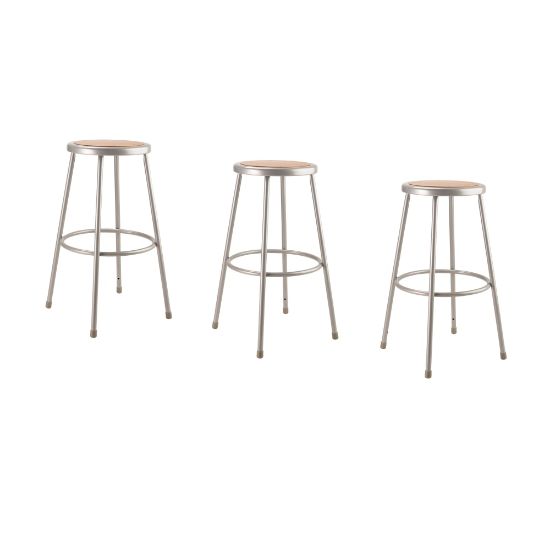 Picture of National Public Seating Hardboard Task Stool 30inH, Gray Seat/Gray Frame, Set of 3