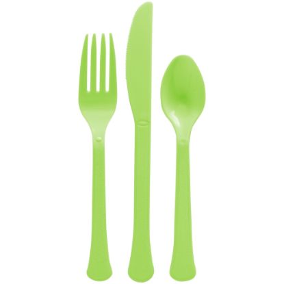 Picture of Amscan Boxed Heavyweight Cutlery Assortment, Kiwi Green, 200 Utensils Per Pack, Case Of 2 Packs