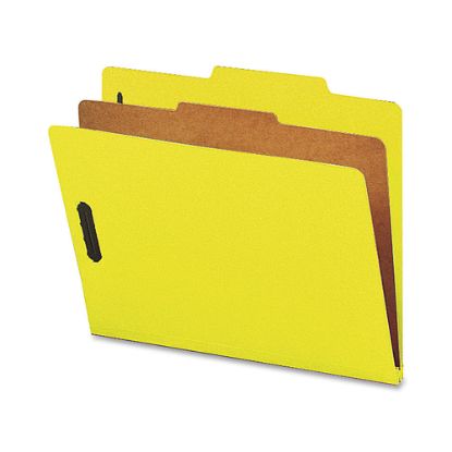 Picture of Nature Saver 1-Divider Colored Classification Folders, Letter Size, Yellow, Box Of 10