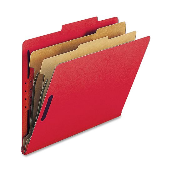 Picture of Nature Saver 2-Divider Classification Folders, Letter Size, Bright Red, Box Of 10