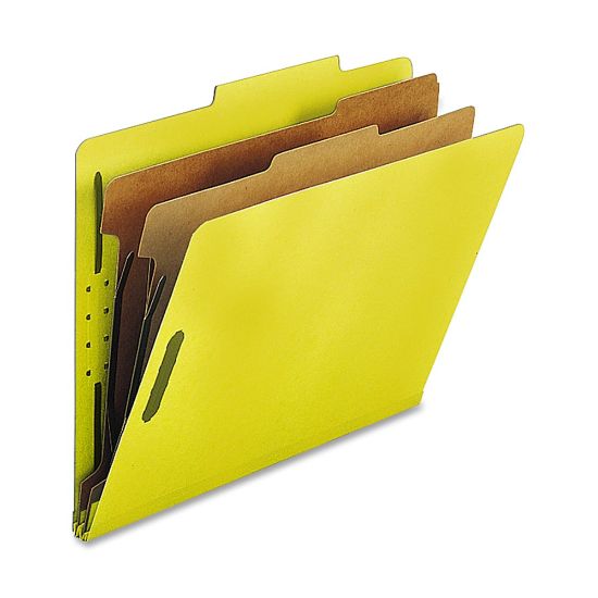 Picture of Nature Saver 2-Divider Classification Folders, Letter Size, Yellow, Box Of 10