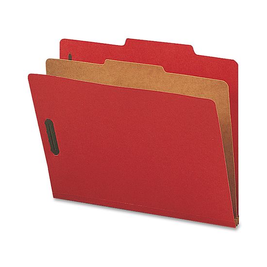 Picture of Nature Saver 1-Divider Colored Classification Folders, Letter Size, Bright Red, Box Of 10