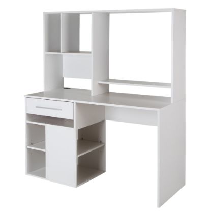 Picture of South Shore Annexe 48inW Computer Desk With Hutch, Pure White