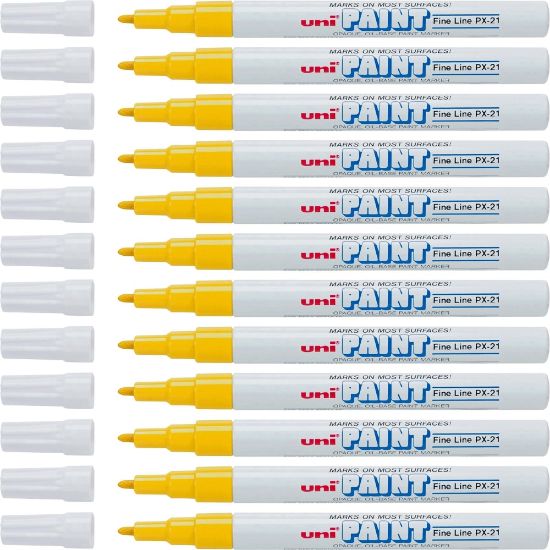 Picture of Fine Marker Point - Yellow Oil Based Ink - 1 Dozen