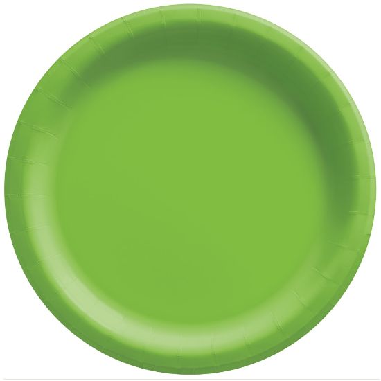 Picture of Amscan Round Paper Plates, Kiwi Green, 10in, 50 Plates Per Pack, Case Of 2 Packs