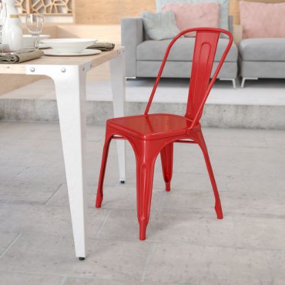 Picture of Flash Furniture Commercial Stackable Chair, Red