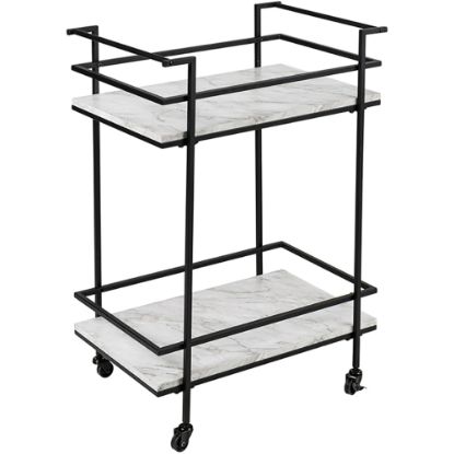 Picture of Honey Can Do 2-Tier 16in Rolling Bar Cart, Black/White