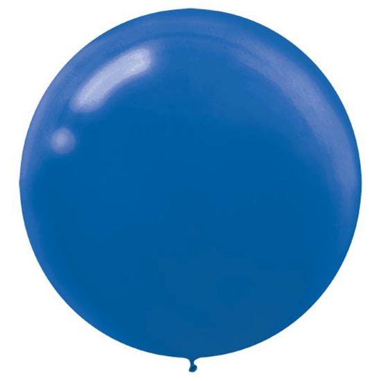 Picture of Amscan 24in Latex Balloons, Bright Royal Blue, 4 Balloons Per Pack, Set Of 3 Packs