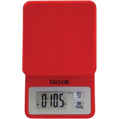 Picture of Taylor Compact Digital Kitchen Scale, 11 Lb, Red