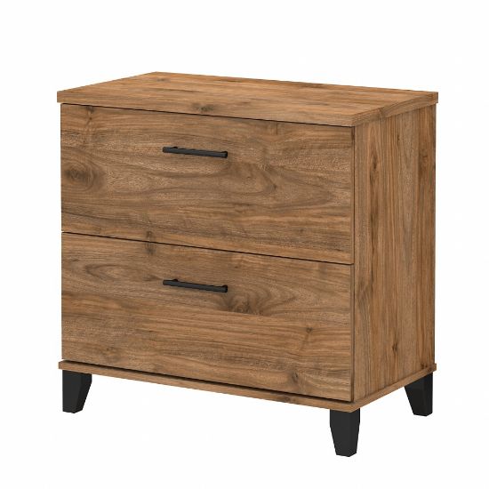 Picture of Bush Furniture Somerset 29-3/4inW x 16-3/4inD Lateral 2-Drawer File Cabinet, Fresh Walnut, Standard Delivery