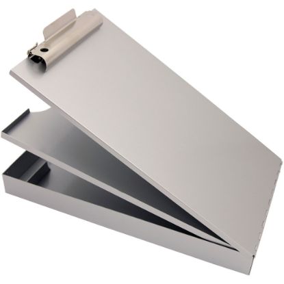 Picture of Saunders Cruiser Mate Form Holder with Storage - 1in Clip Capacity - Top Opening - 8 1/2in x 14in - Aluminum - Gray - 1 Each