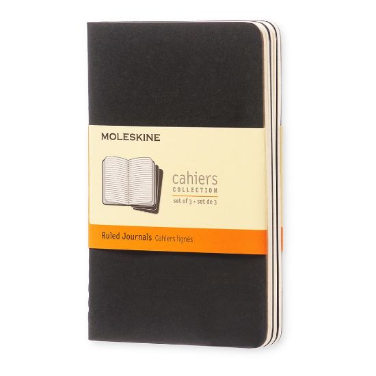 Picture of Moleskine Cahier Journals, 3-1/2in x 5-1/2in, Ruled, 64 Pages, Black, Set Of 3 Journals