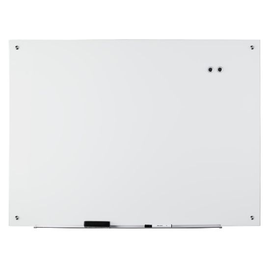 Picture of WorkPro Magnetic Glass Unframed Dry-Erase Whiteboard, 36in x 48in, White